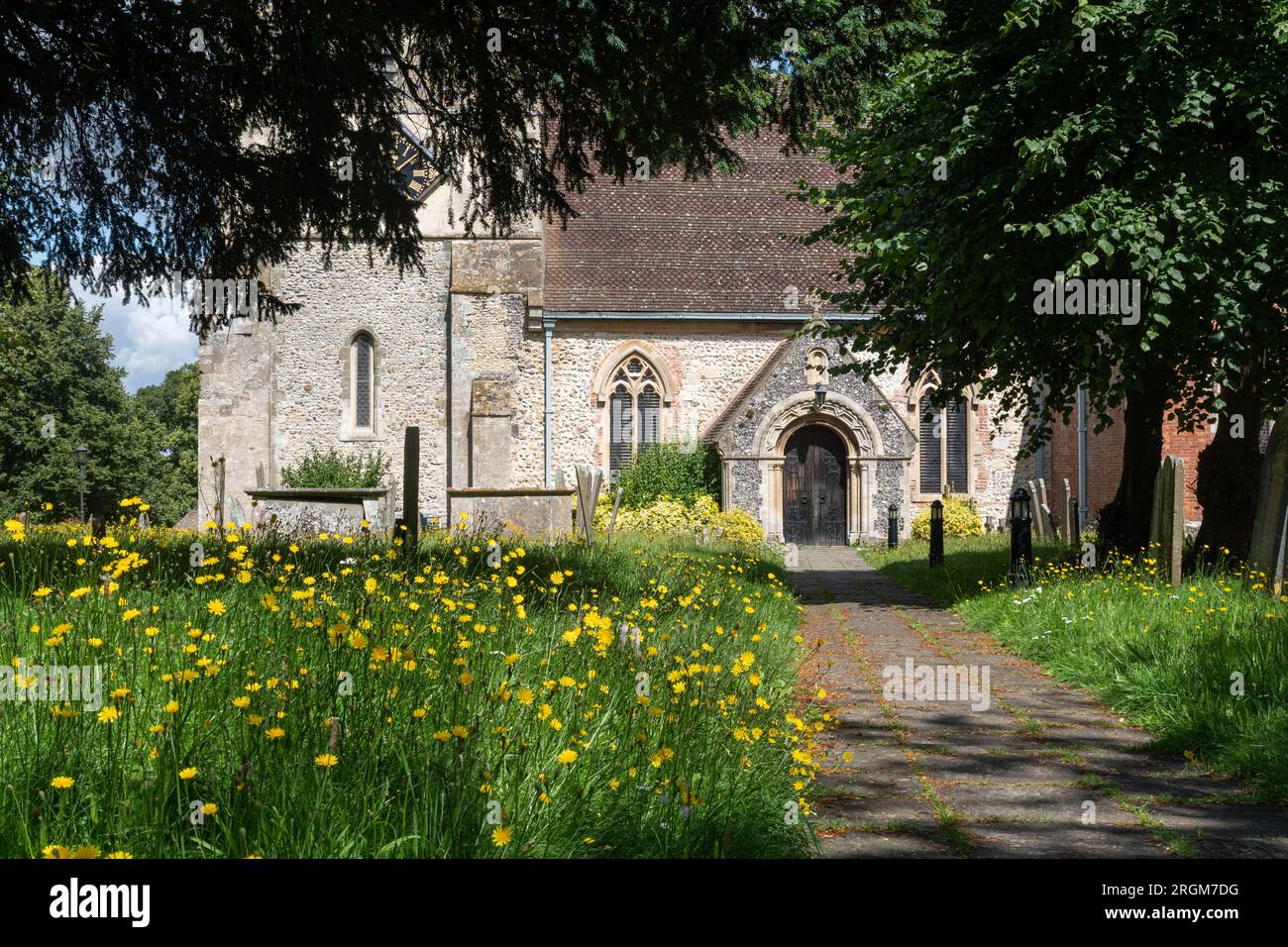 St. Mary's Church in Kintbury village, Berkshire, England, UK, during