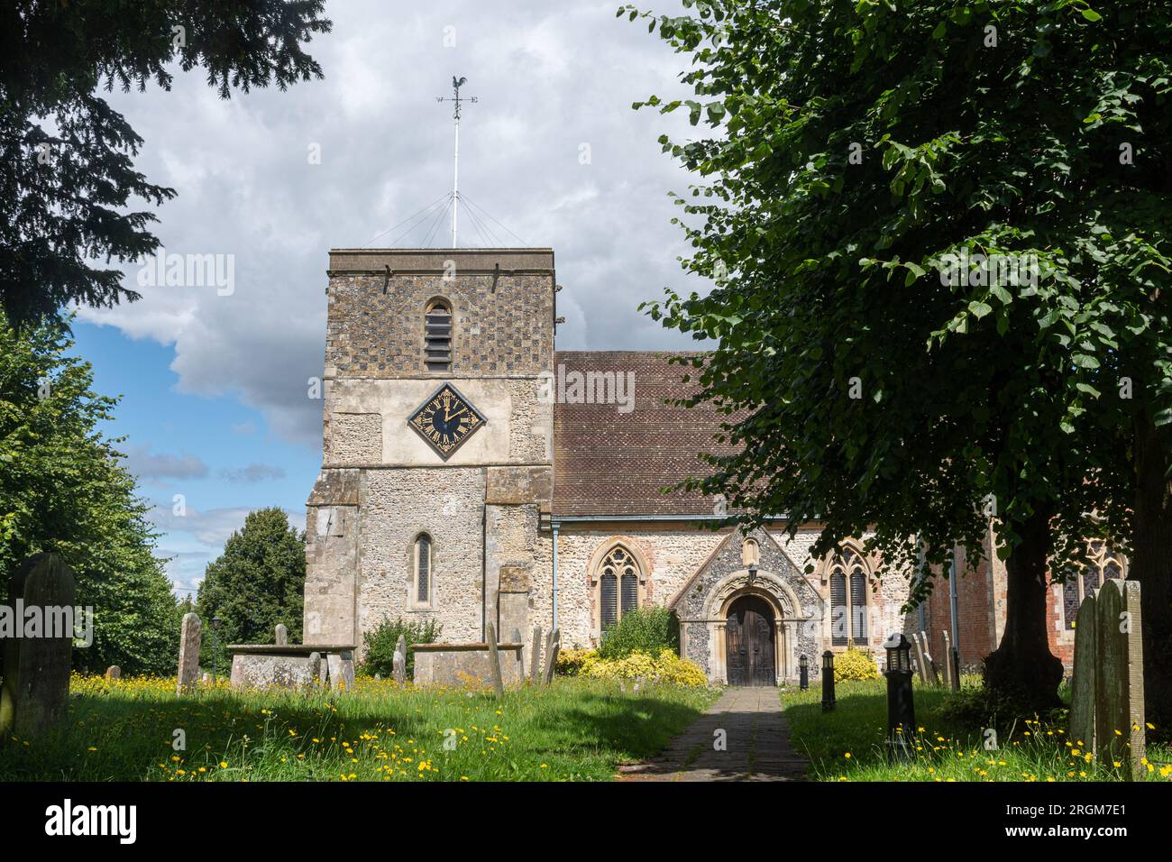St. Mary's Church in Kintbury village, Berkshire, England, UK, during
