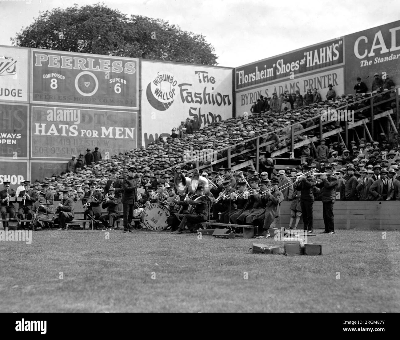 1925 World Series: A band playing for early fans in the stands at the ...