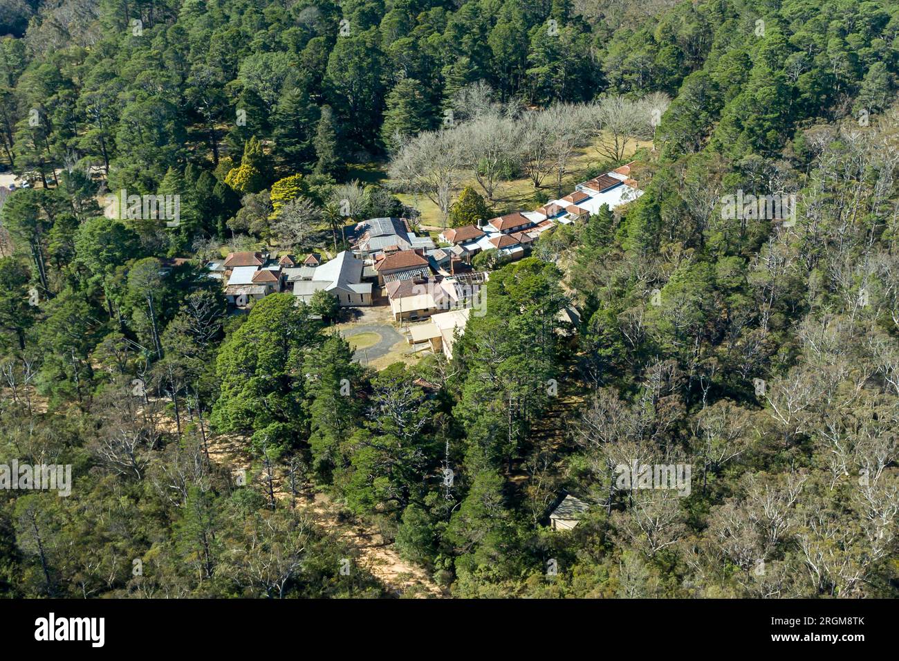 Drone aerial photograph of the now closed and unused Queen Victoria Sanatorium and Hospital near