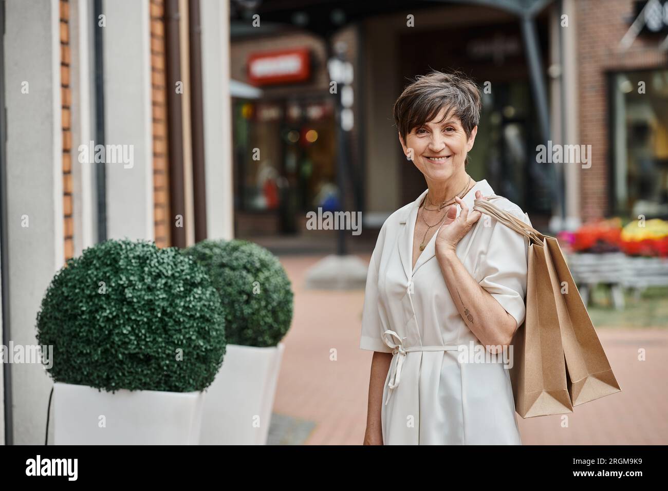 Happy older woman outdoor hi-res stock photography and images - Alamy