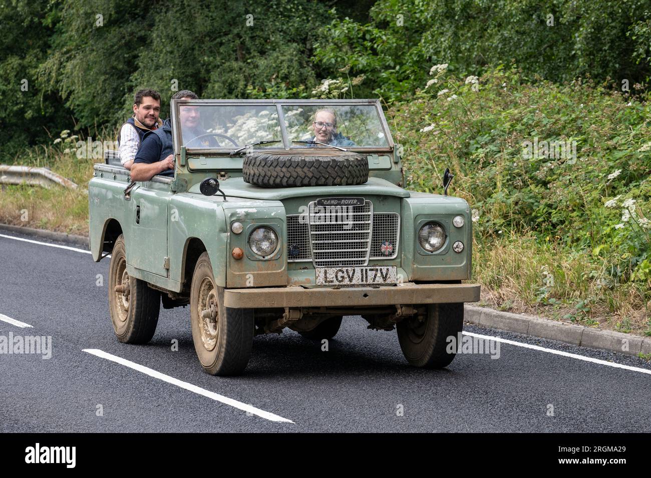 Land Rover in Copythorne, New Forest National Park, Hampshire, England, U.K. Stock Photo