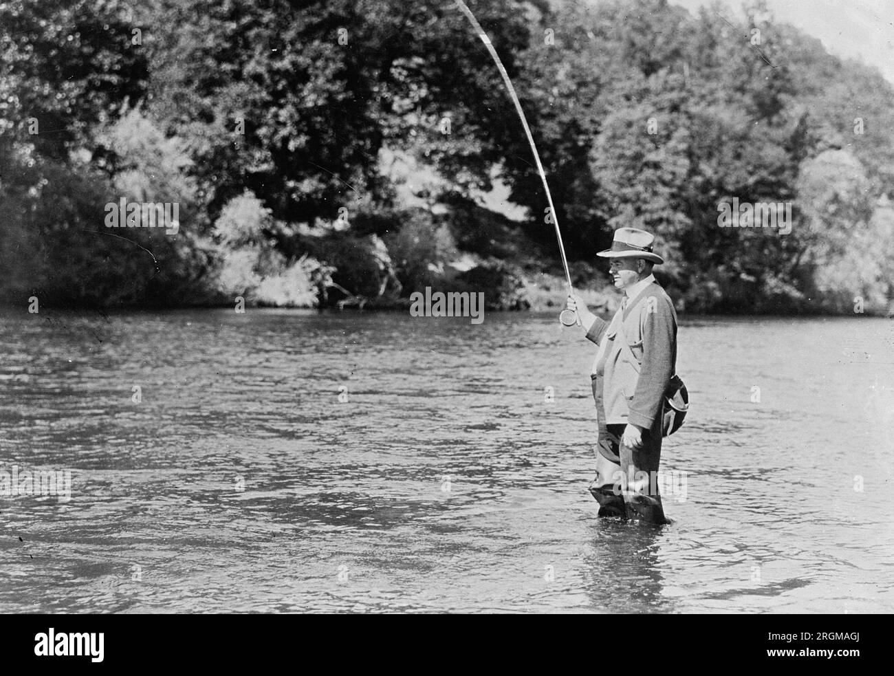 President Herbert Hoover fishing ca. 1929 Stock Photo - Alamy