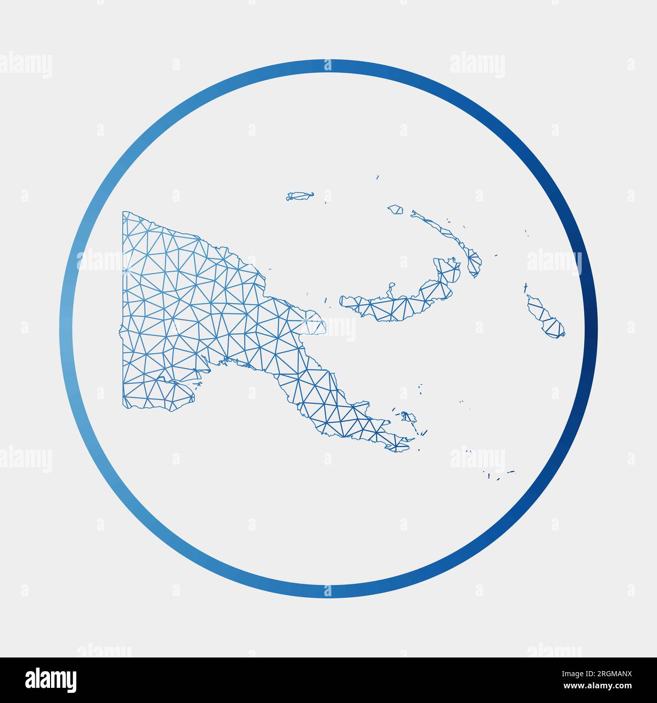 Papua New Guinea icon. Network map of the country. Round Papua New ...