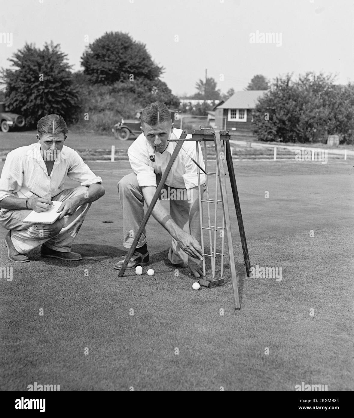 Golf green expiriments at Arlington Farm ca. 1929 Stock Photo