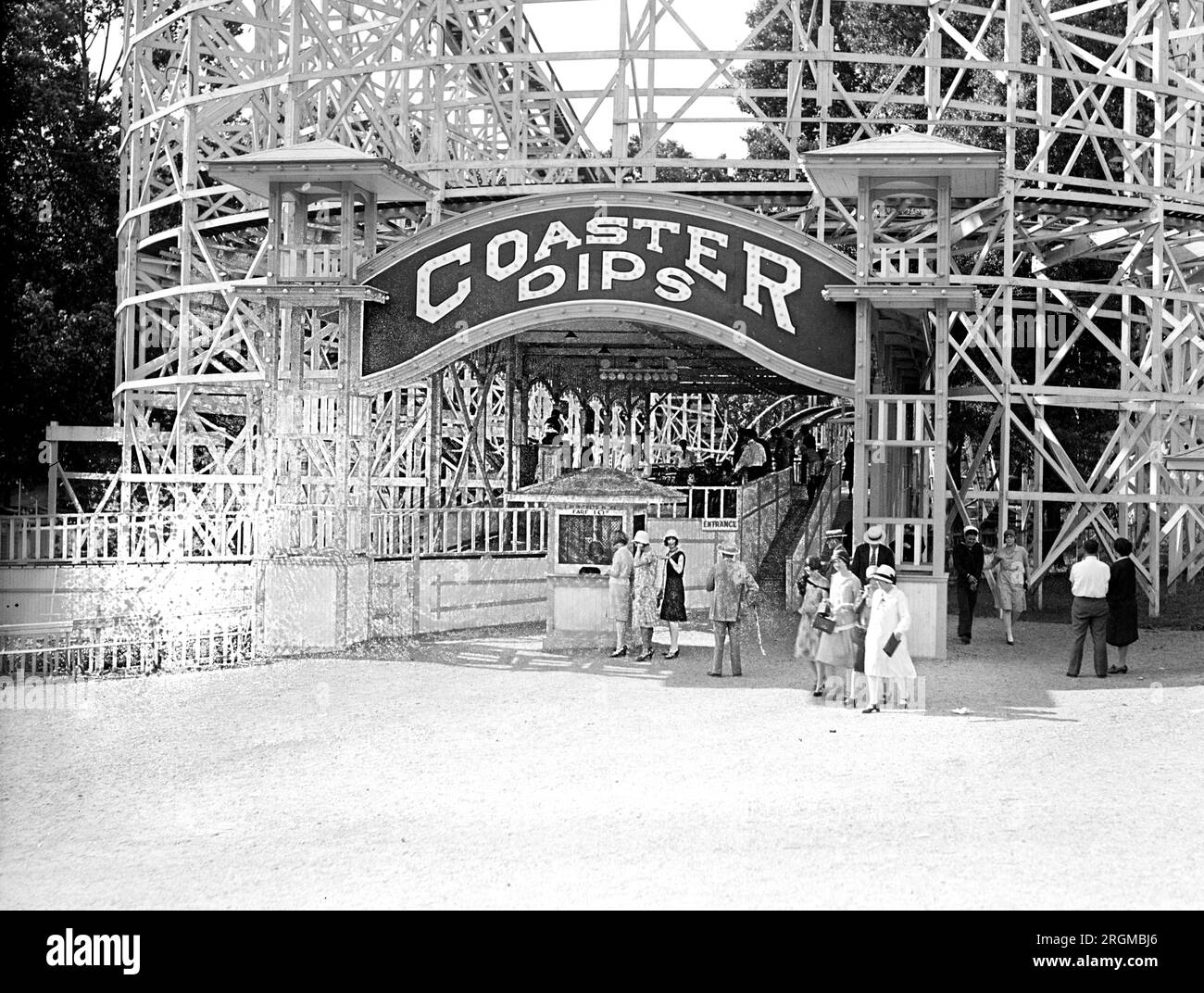 The Coaster Dips roller coaster at Glen Echo Amusement Park ca. 1928