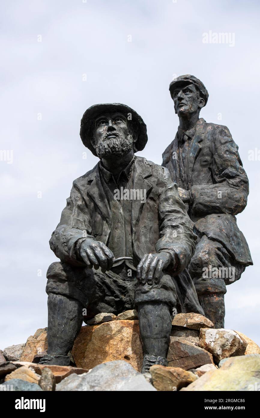 Bronze statues of mountaineering legends Norman Collie and John