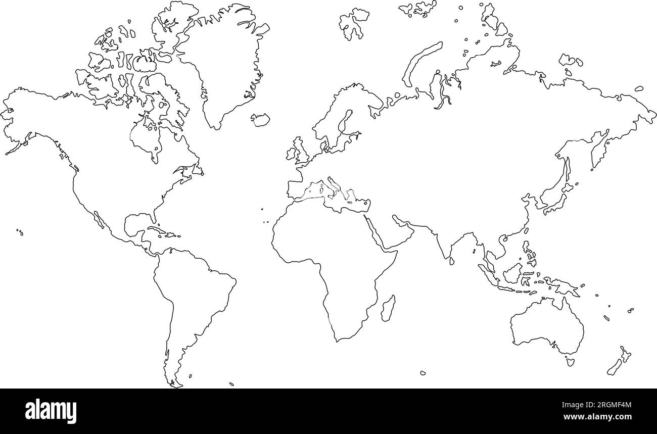 Outline World map. Vector illustration Stock Vector