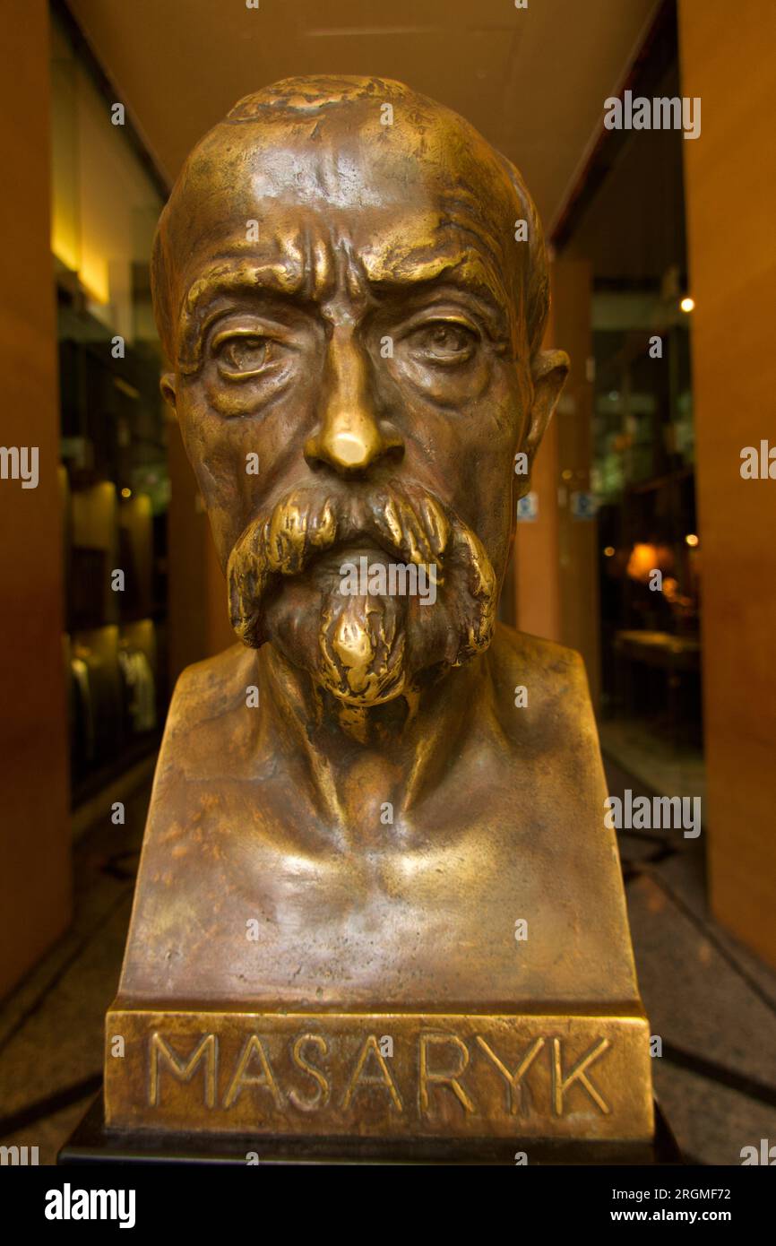 Bust of Tomas Masaryk President and founder of Czechoslovakia Stock Photo