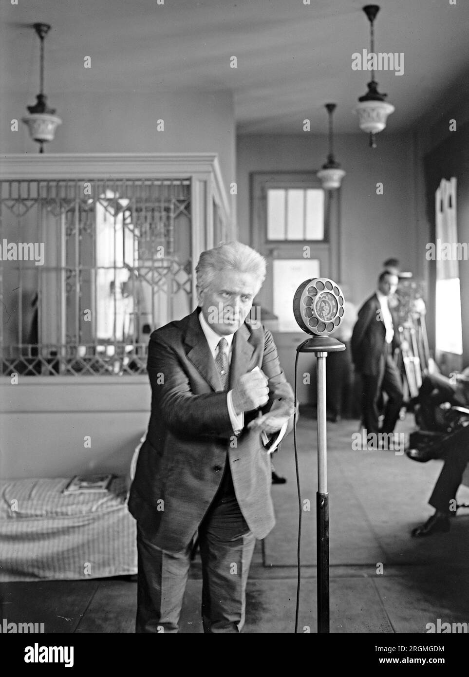 Robert M. La Follette, 1st radio campaign address ca. 1924 Stock Photo