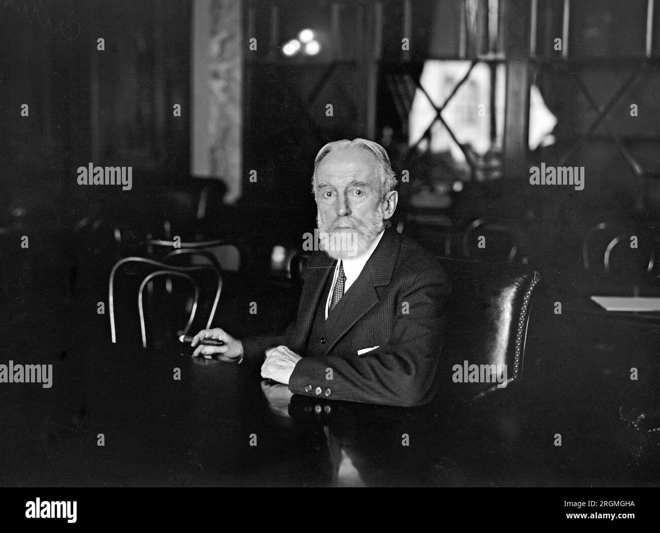 Cyrus H. Curtis of Curtis Publishing Company before the Borah Committee ca. 1924 Stock Photo