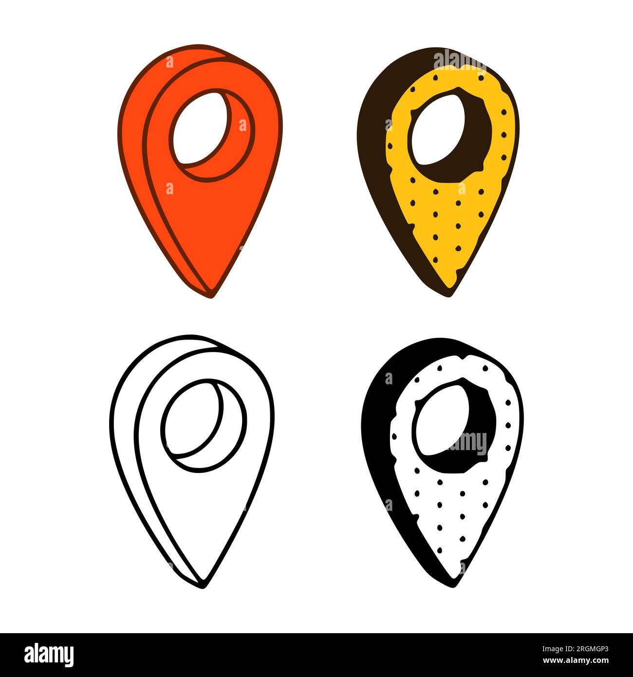 Pin Location Model Set of location pins in different styles isolated on white background ...