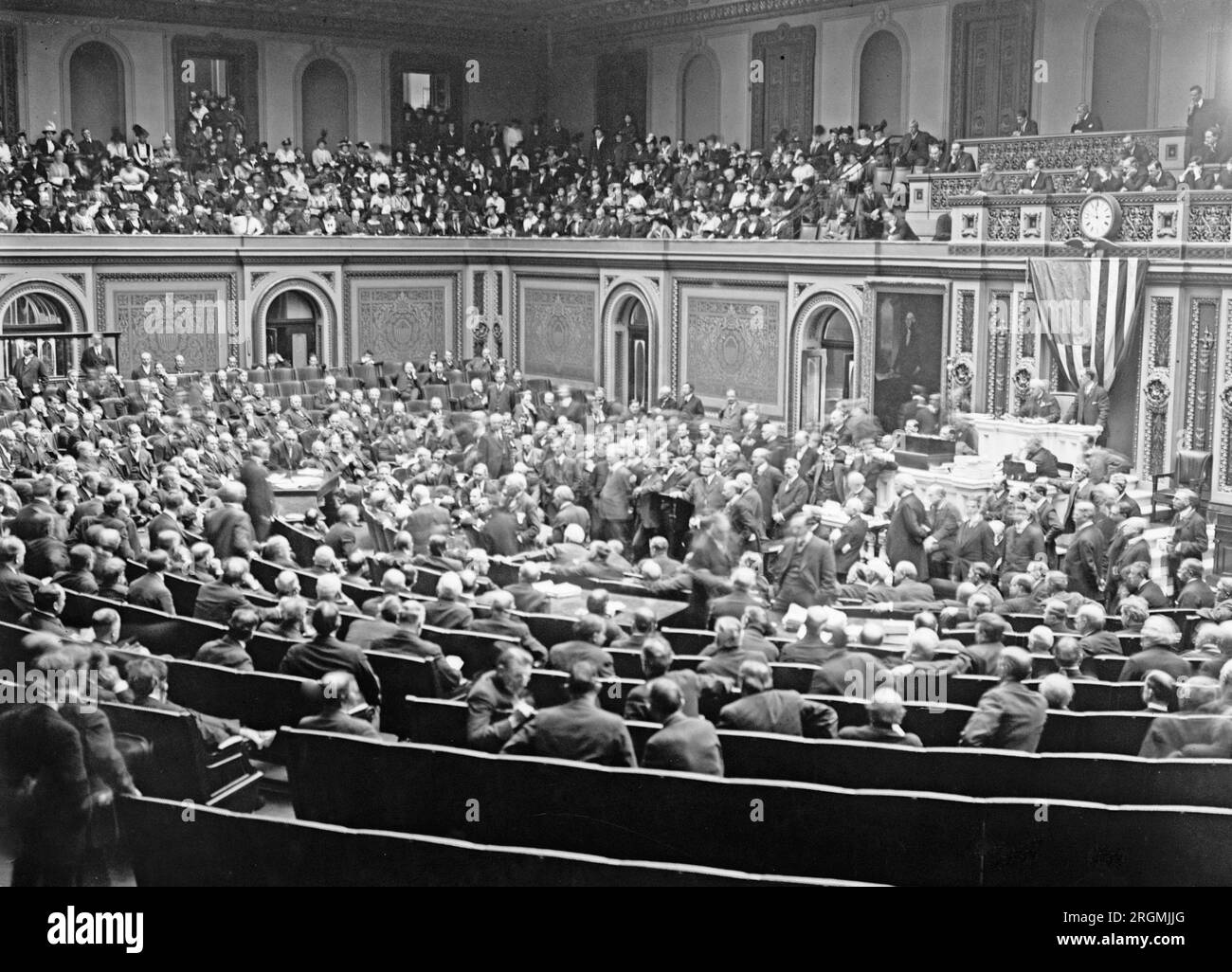 Interior of the House of Representatives in session ca. 19121930 Stock Photo Alamy