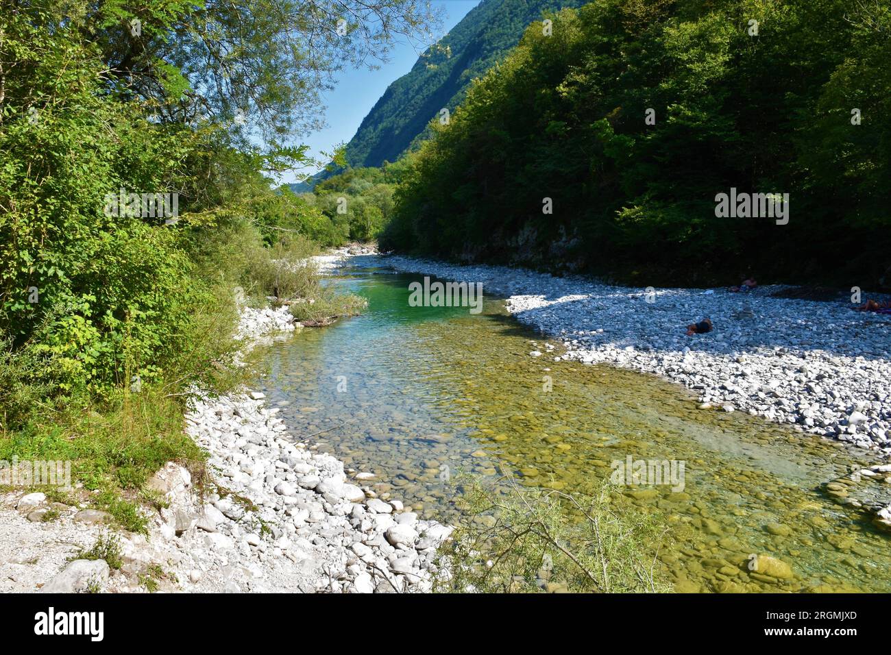 View of Nadiza river in Breginjski kot in Littoral region of Slovenia ...