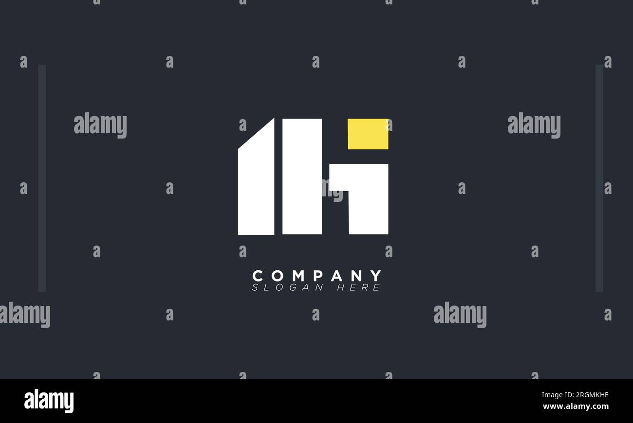 HI Alphabet letters Initials Monogram logo Stock Vector