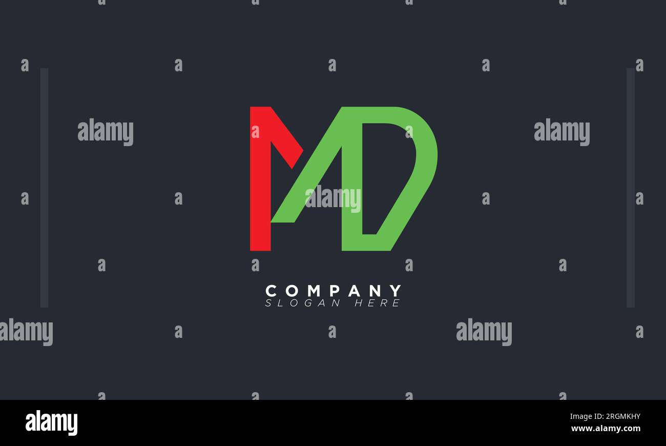 MD Alphabet letters Initials Monogram logo Stock Vector
