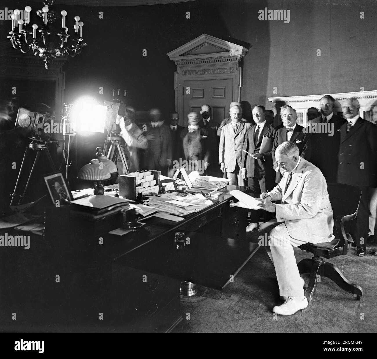 President Harding signing the New York New Jersey Harbor Bill ca