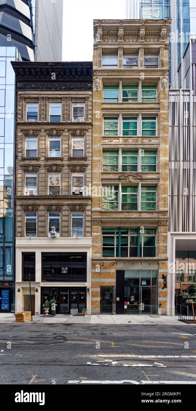 Midtown South 11 and 13 East 30th Street are midrise brick and terra