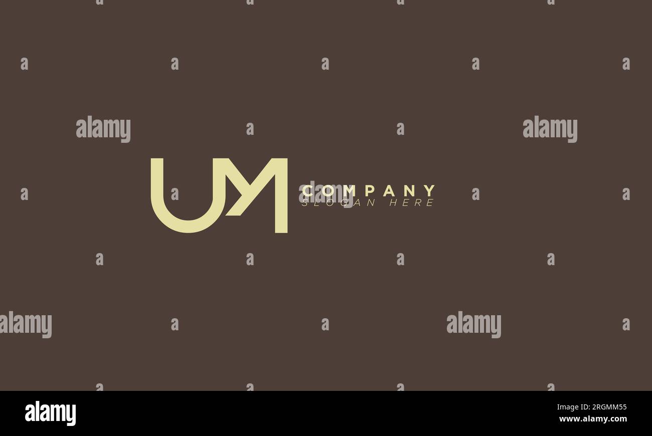 UM Alphabet letters Initials Monogram logo Stock Vector