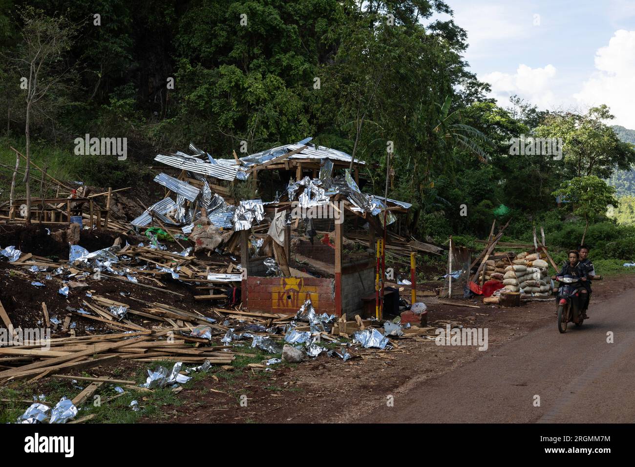 Mobye, Myanmar. 06th June, 2023. The military bombed the Kayan New Land Army - KNLA checkpoint near Mobye, Shan State. (Photo by Sit Htet Aung/SOPA Images/Sipa USA) Credit: Sipa USA/Alamy Live News Stock Photo