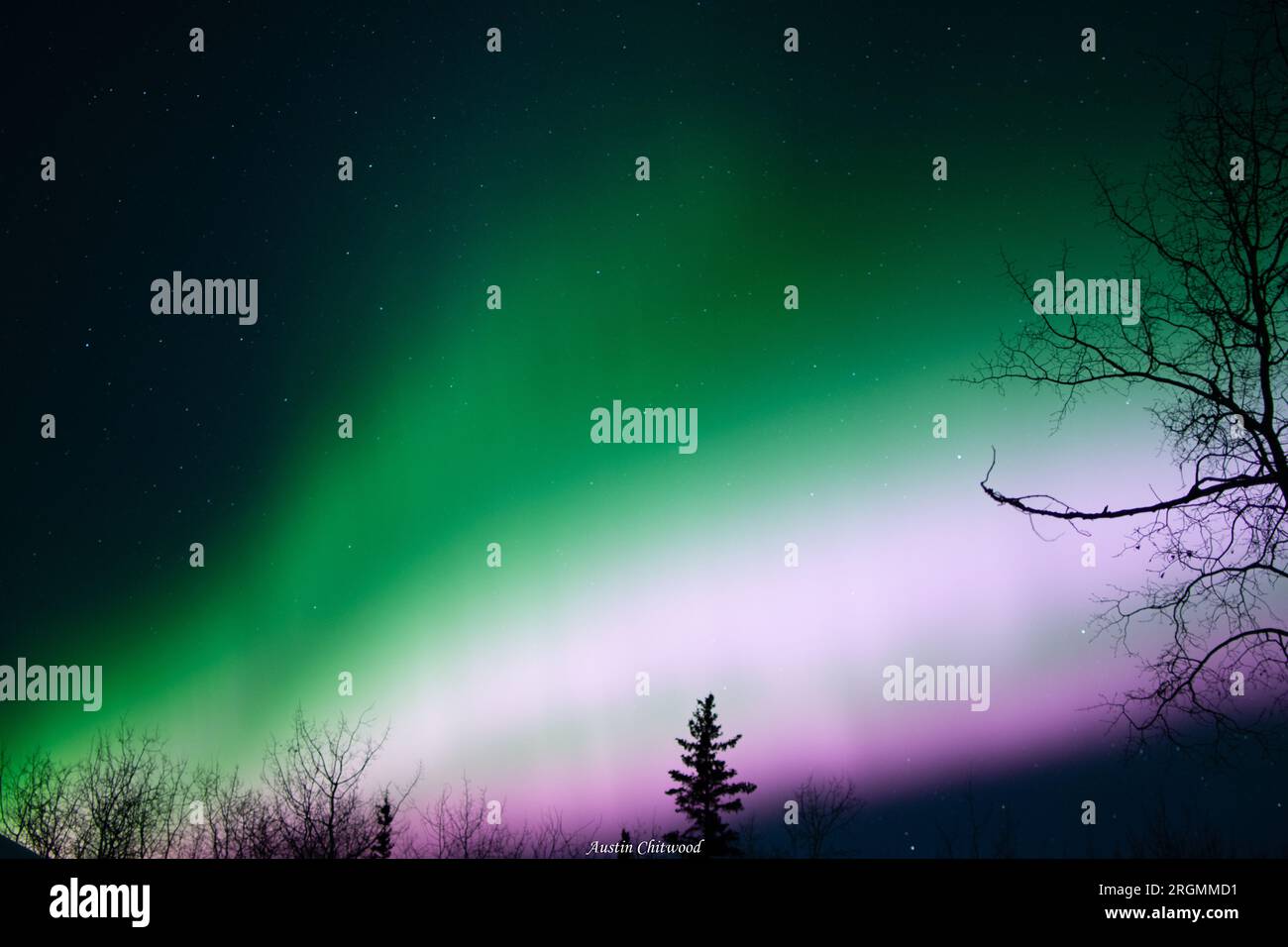 Northern lights on a rare occasion Stock Photo - Alamy