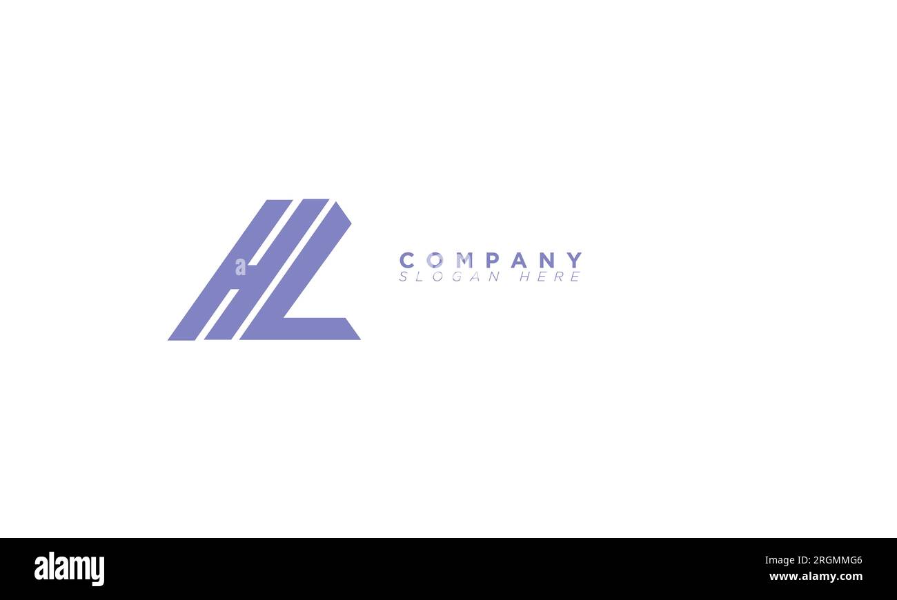 HL Alphabet letters Initials Monogram logo Stock Vector