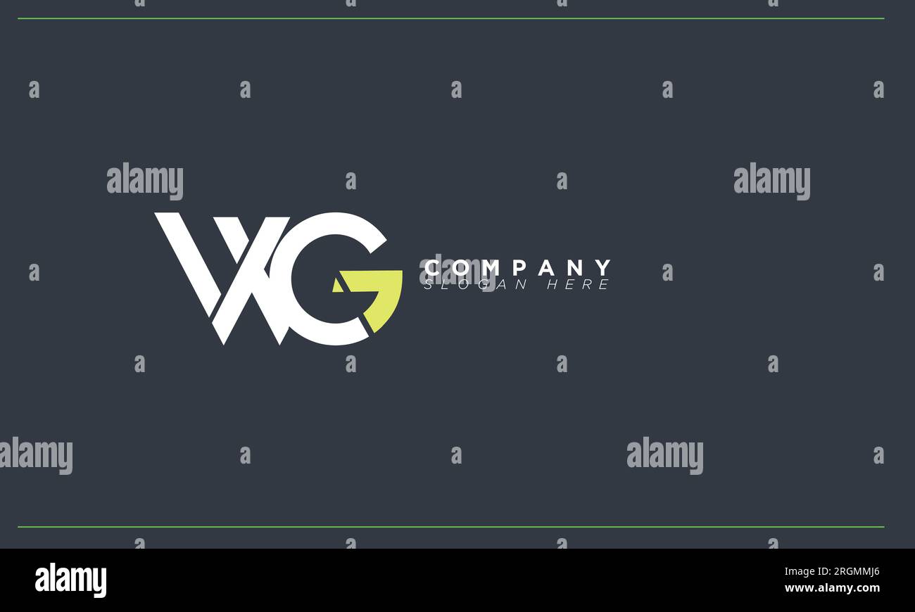 WG Alphabet letters Initials Monogram logo Stock Vector