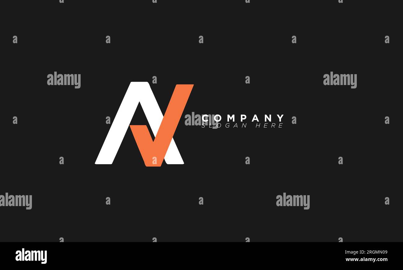 AV Alphabet letters Initials Monogram logo Stock Vector
