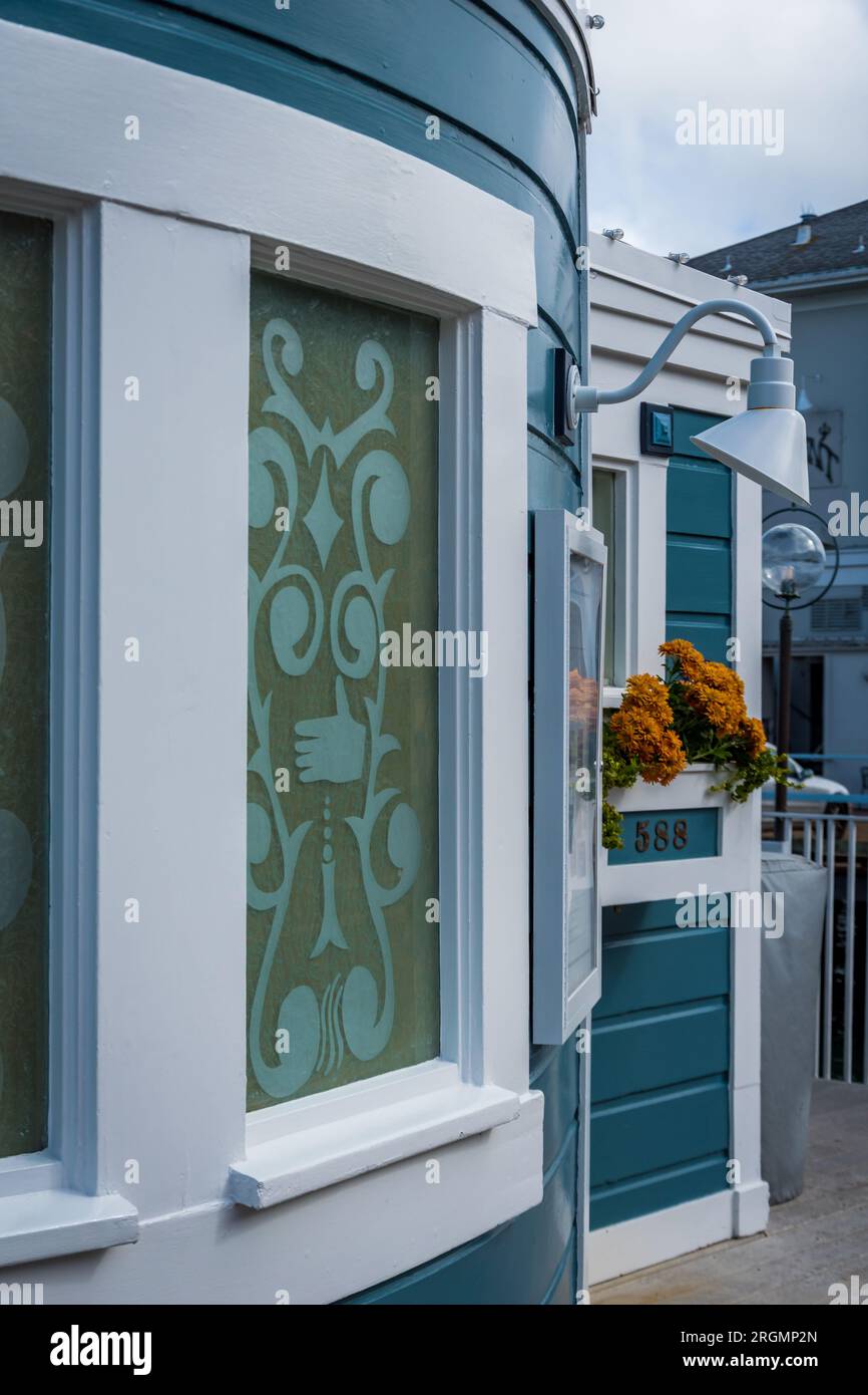 Detail, Promenade, restaurant, Sausalito, San Francisco Bay, San Francisco, California, United States of America, Stock Photo