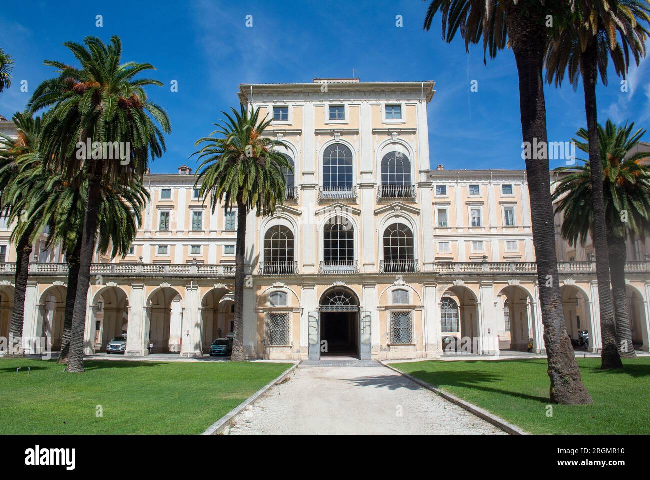 Rome, Lazio, Italy, A landscape of Gallerie Nazionali di Arte Antica (Palazzo Corsini alla Lungara) with its garden. Stock Photo