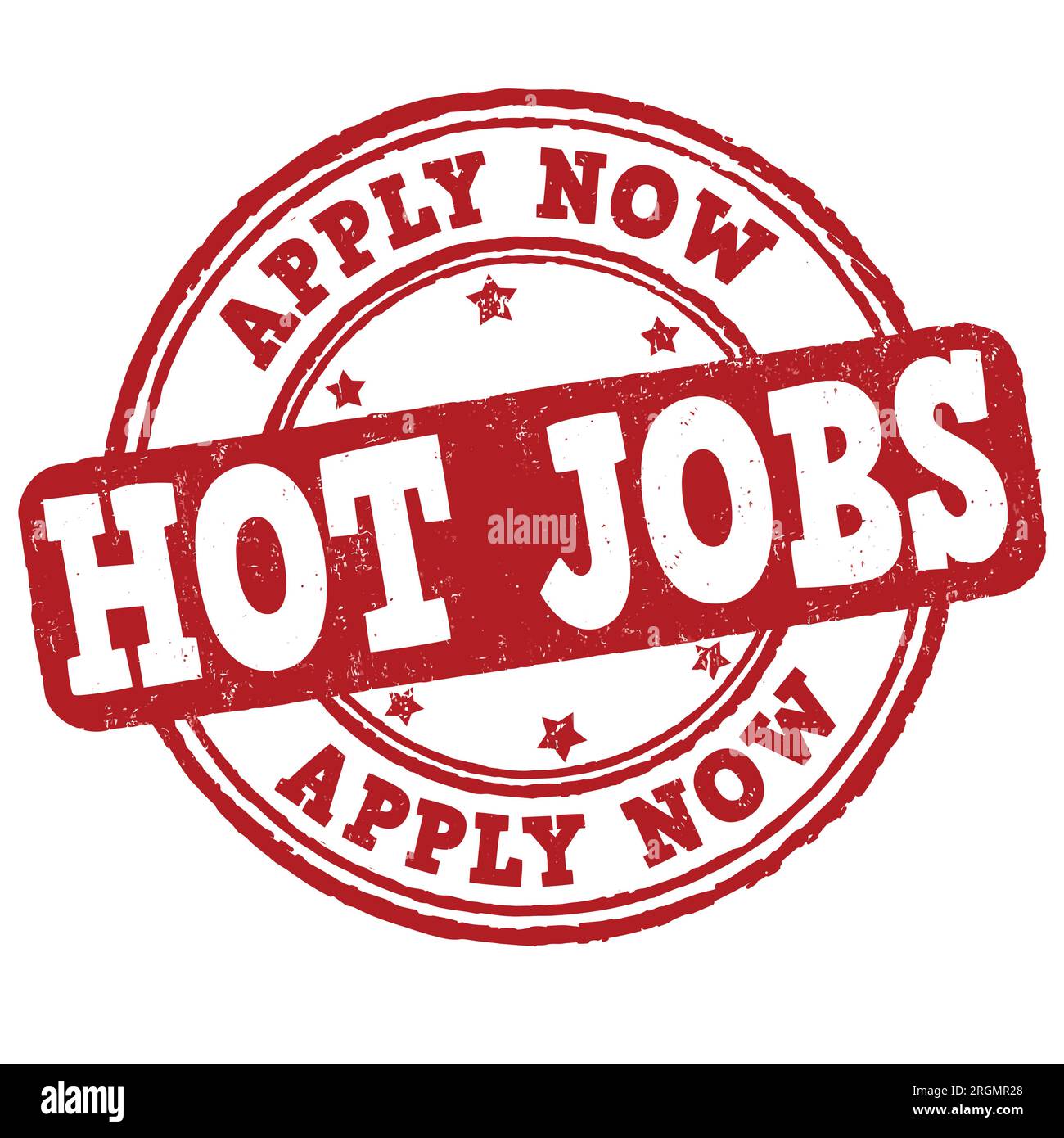 Hot jobs grunge rubber stamp on white background, vector illustration