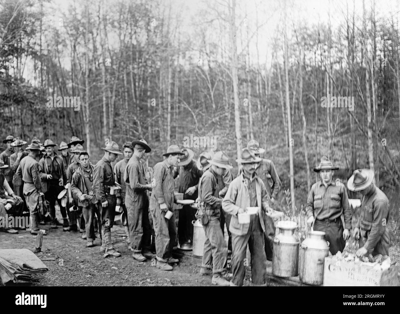 U S Troops At The Front During World War I Standing In Line For A u-s-troops-at-the-front-during-world-war-i-standing-in-line-for-a