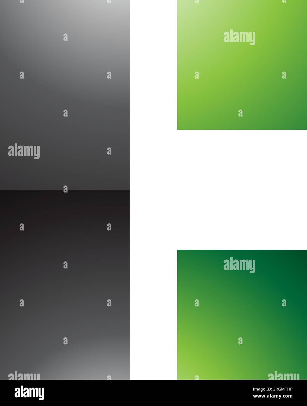 Black and Green Rectangular Glossy Letter C Icon on a White Background Stock Vector