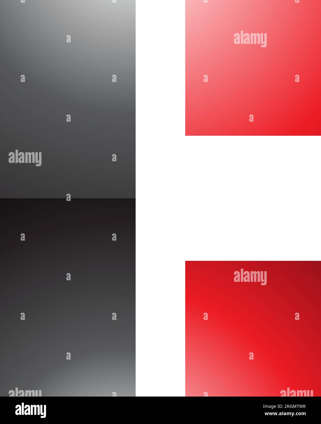 Black and Red Rectangular Glossy Letter C Icon on a White Background Stock Vector