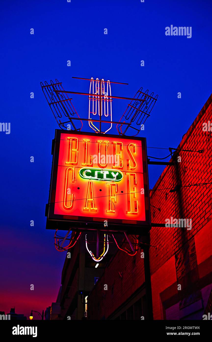 Neon Signs along Beale Street in Memphis Stock Photo Alamy