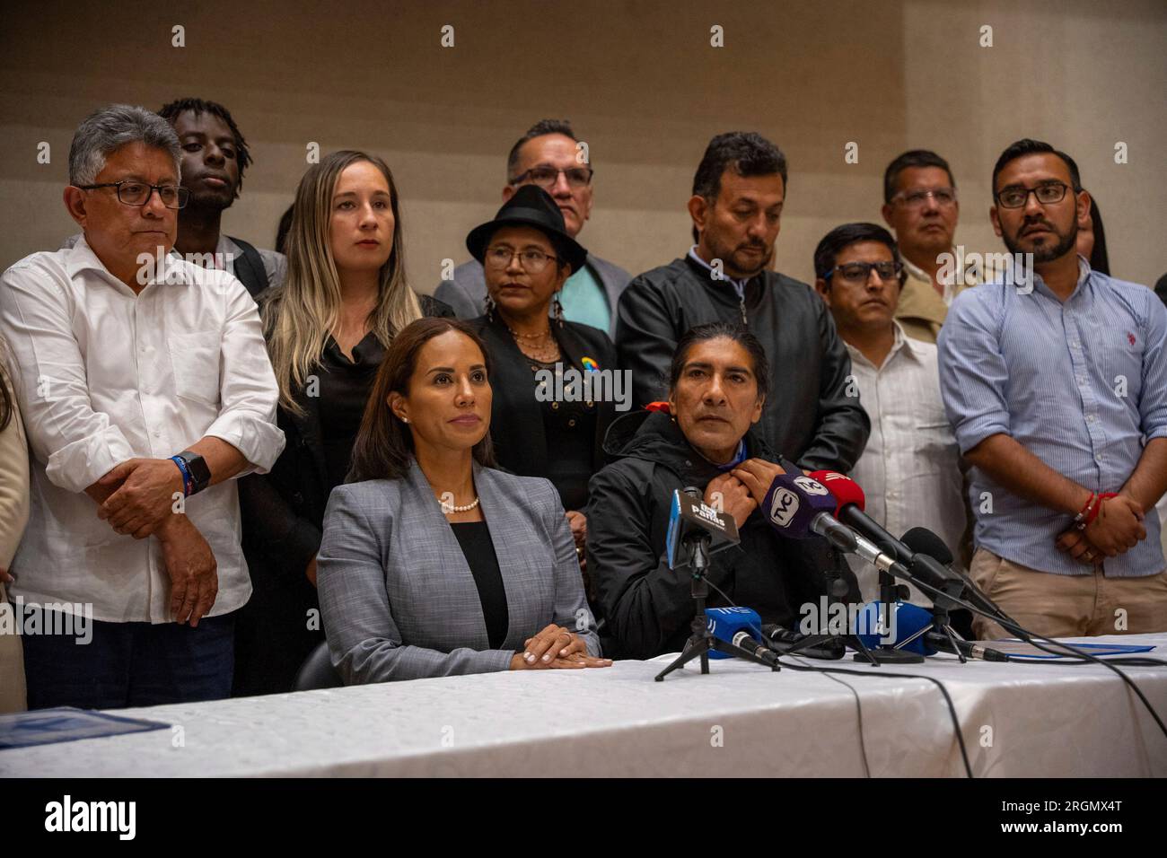 Yaku Perez, presidential candidate for the Claro Que Se Puede alliance,  consisting of the Socialist Party, Popular Unity and Democracy parties,  speaks during an event to present his government plan, in Quito