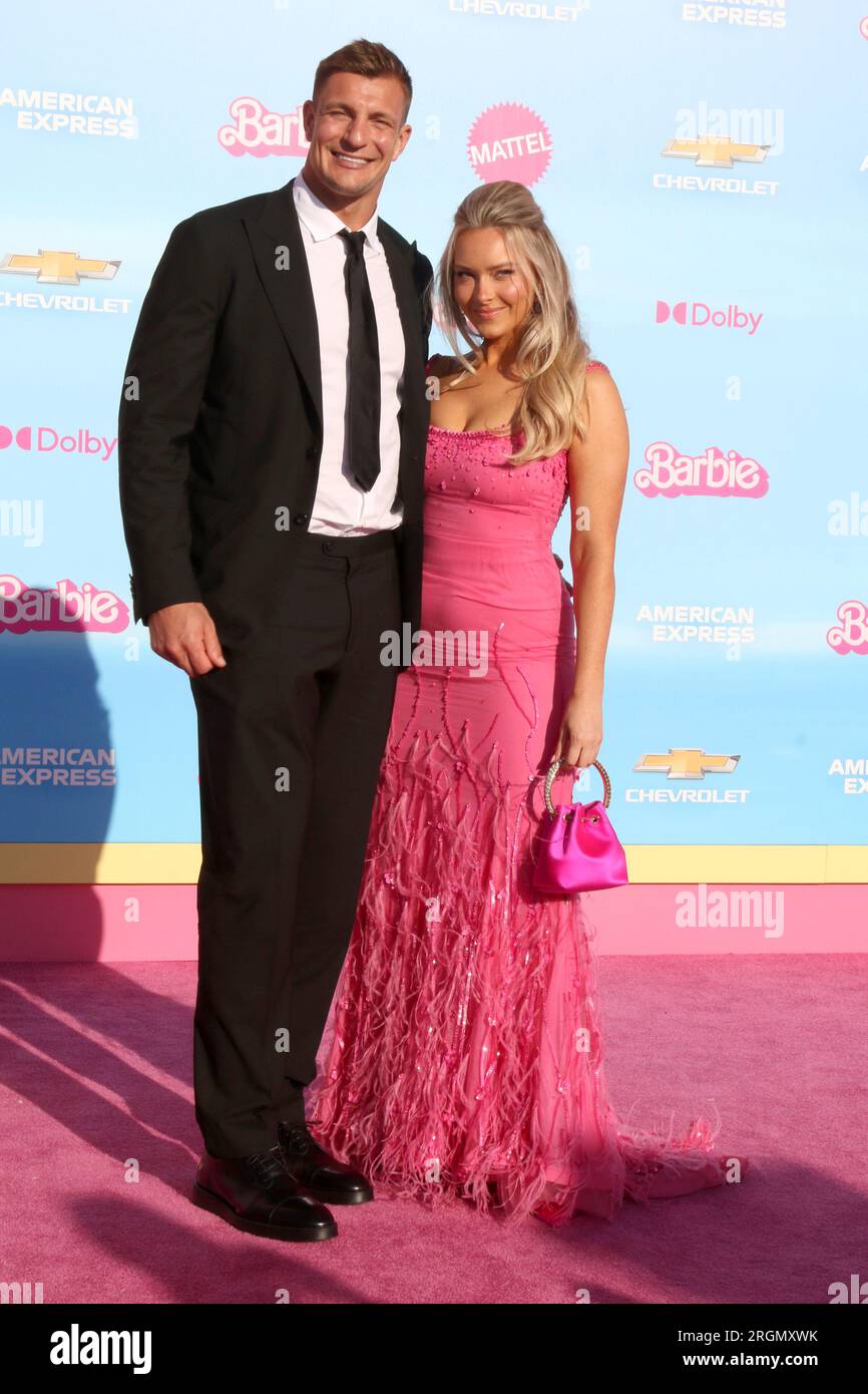 Barbie World Premiere at the Shrine Auditorium on July 9, 2023 in Los Angeles, CA Featuring: Rob Gronkowski, Camille Kostek Where: Los Angeles, California, United States When: 10 Jul 2023 Credit: Nicky Nelson/WENN Stock Photo