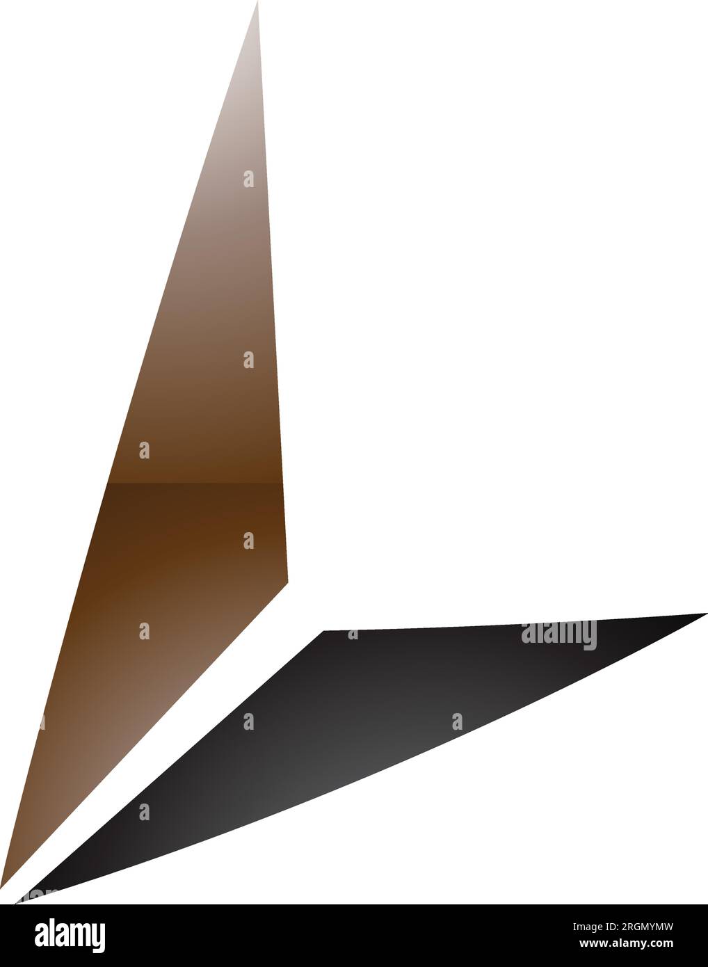 Brown and Black Glossy Letter L Icon with Triangles on a White ...