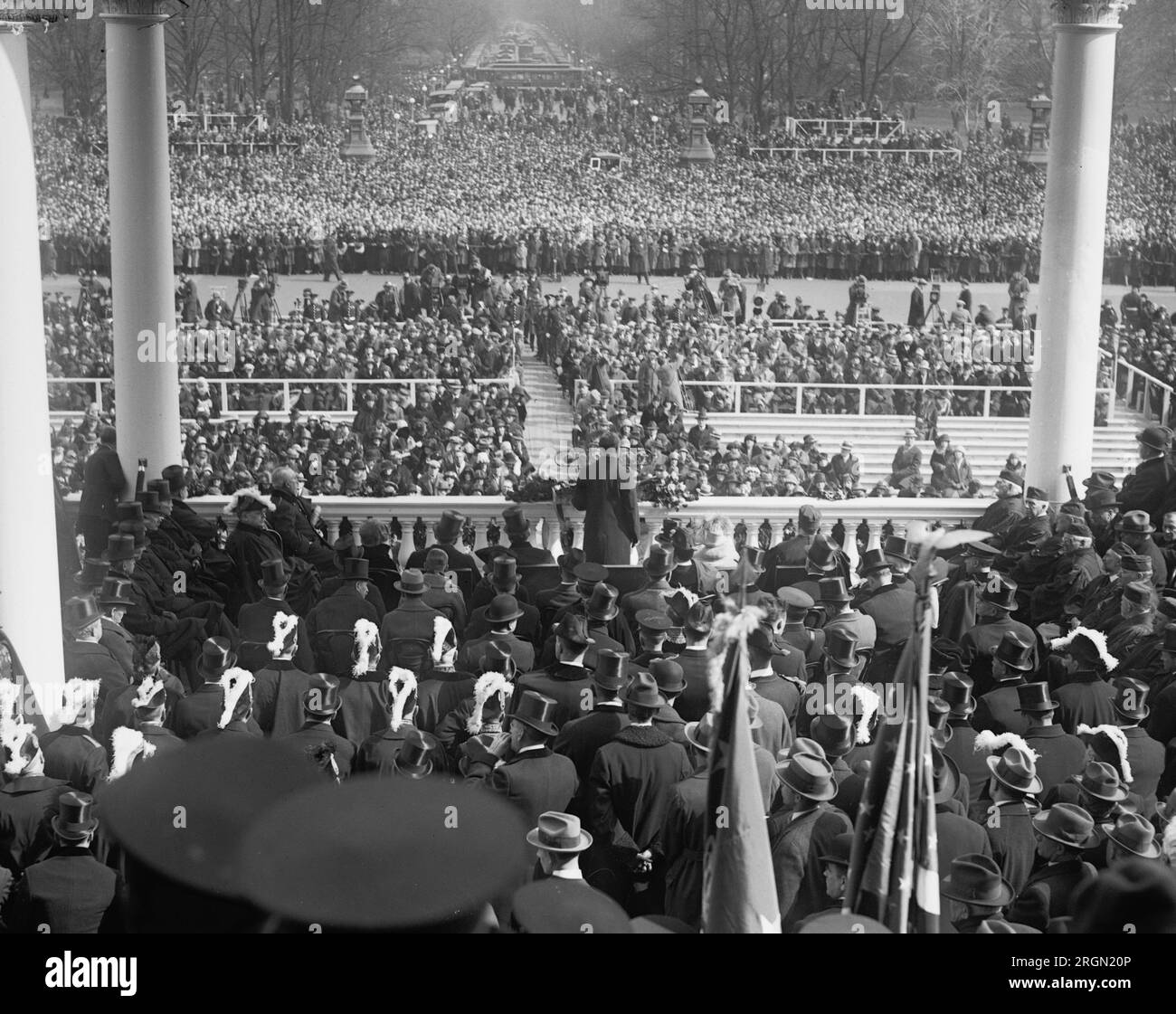 President Calvin Coolidge inagural address ca. 1925 Stock Photo