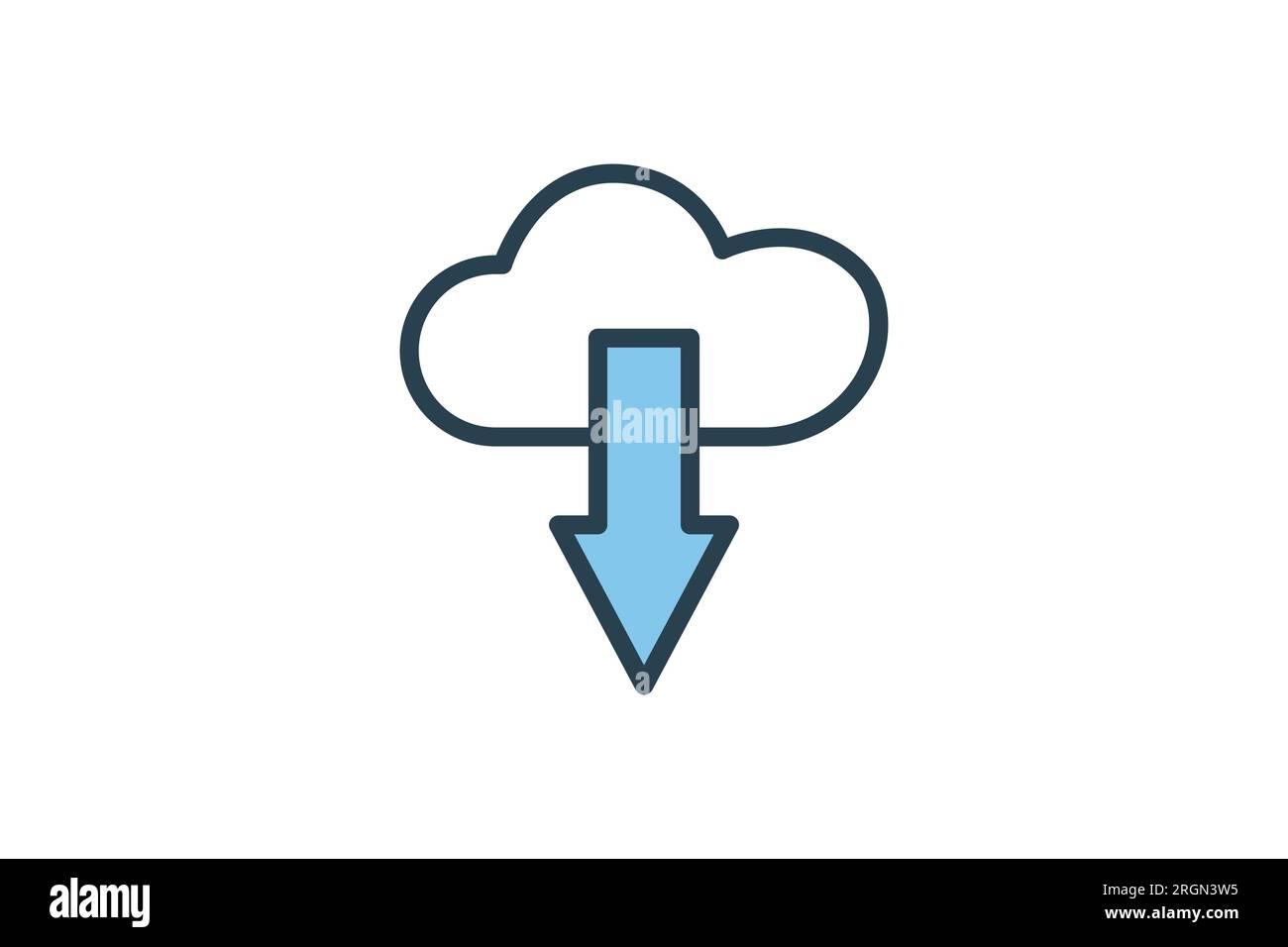 Cloud download Icon. suitable for web site design, app,user interfaces.  flat line icon style. Simple vector design editable Stock Vector Image &  Art - Alamy