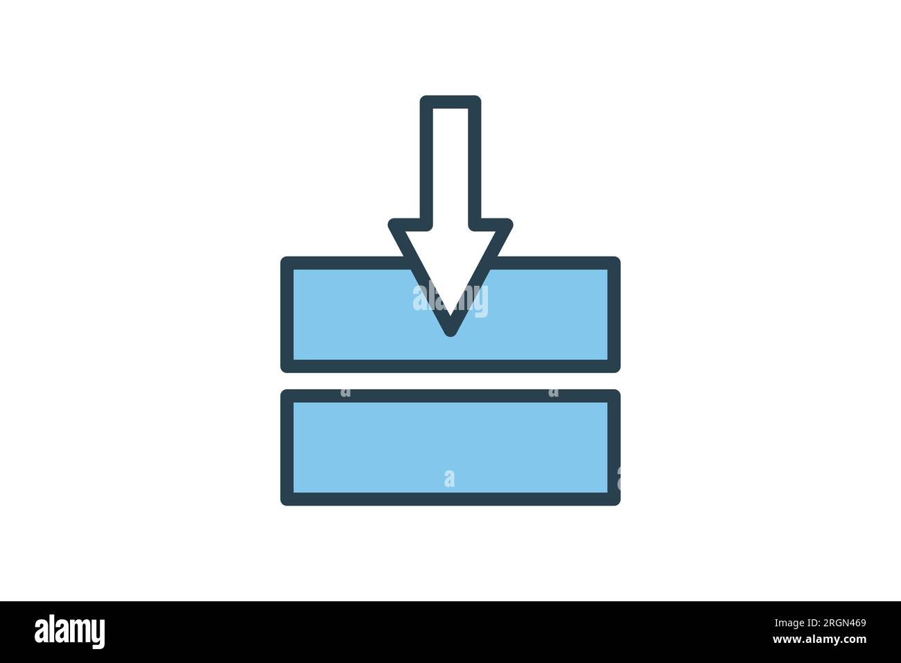 Downloaded icon. suitable for web site design, app, user interfaces. flat line icon style. Simple vector design editable Stock Vector