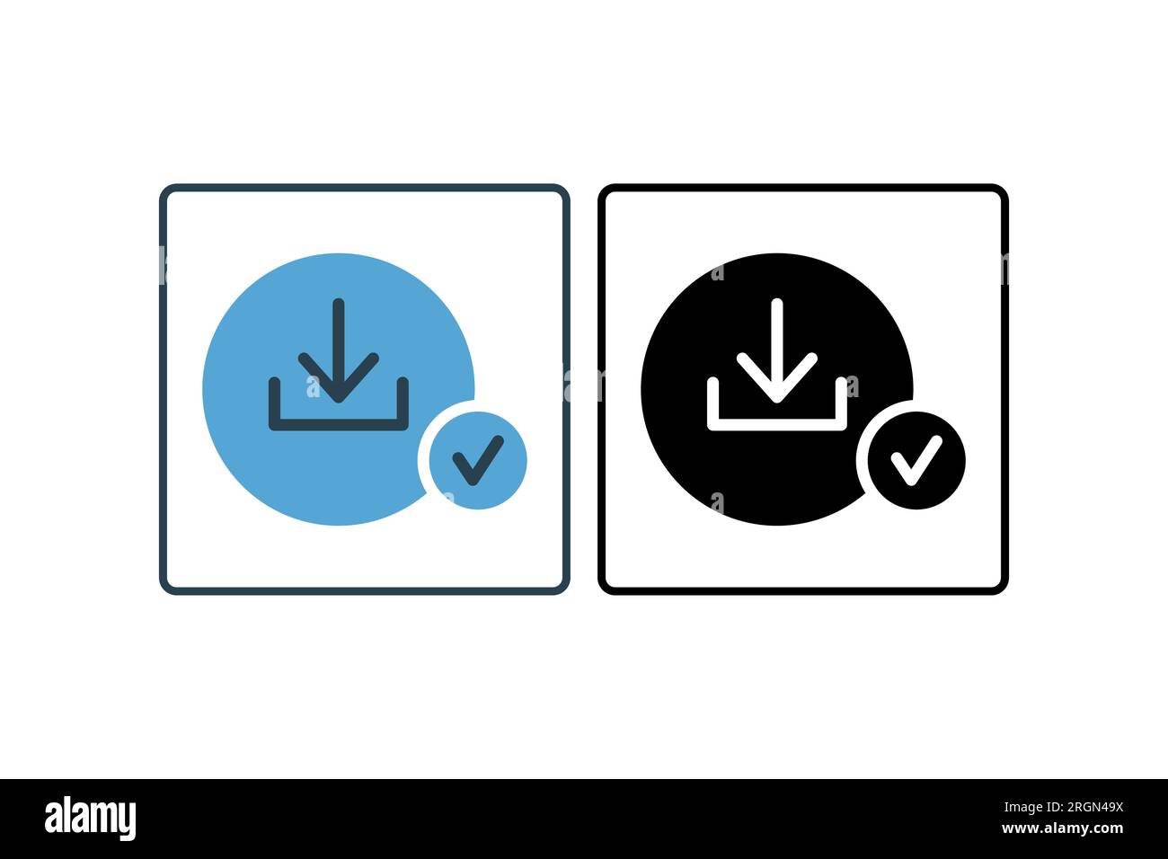 Download Success Icon. suitable for web site design, app, user interfaces. solid icon style. Simple vector design editable Stock Vector