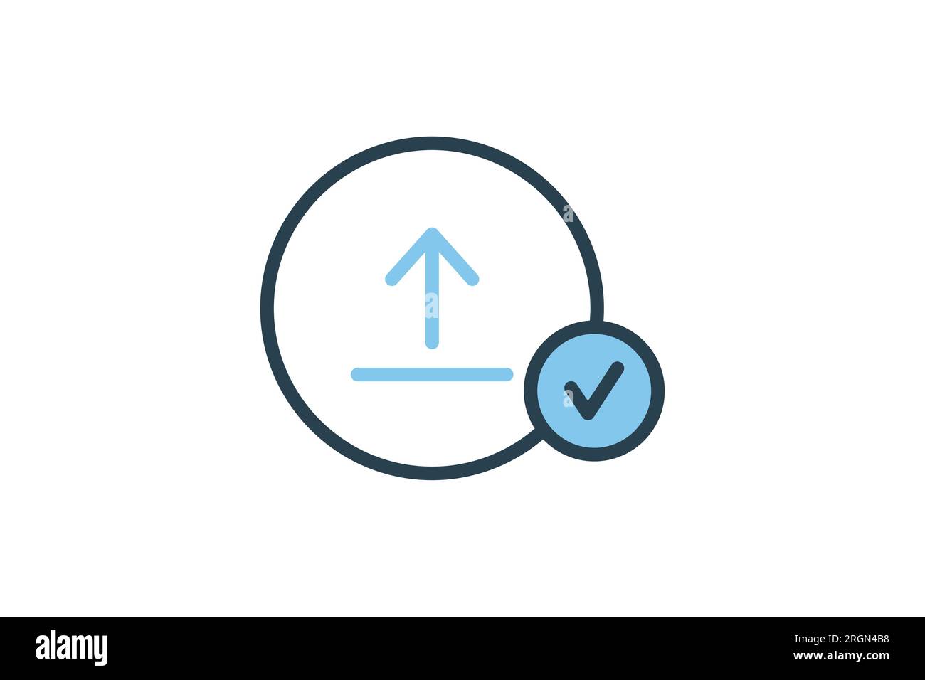 Upload Success Icon. suitable for web site design, app, user interfaces. flat line icon style. Simple vector design editable Stock Vector