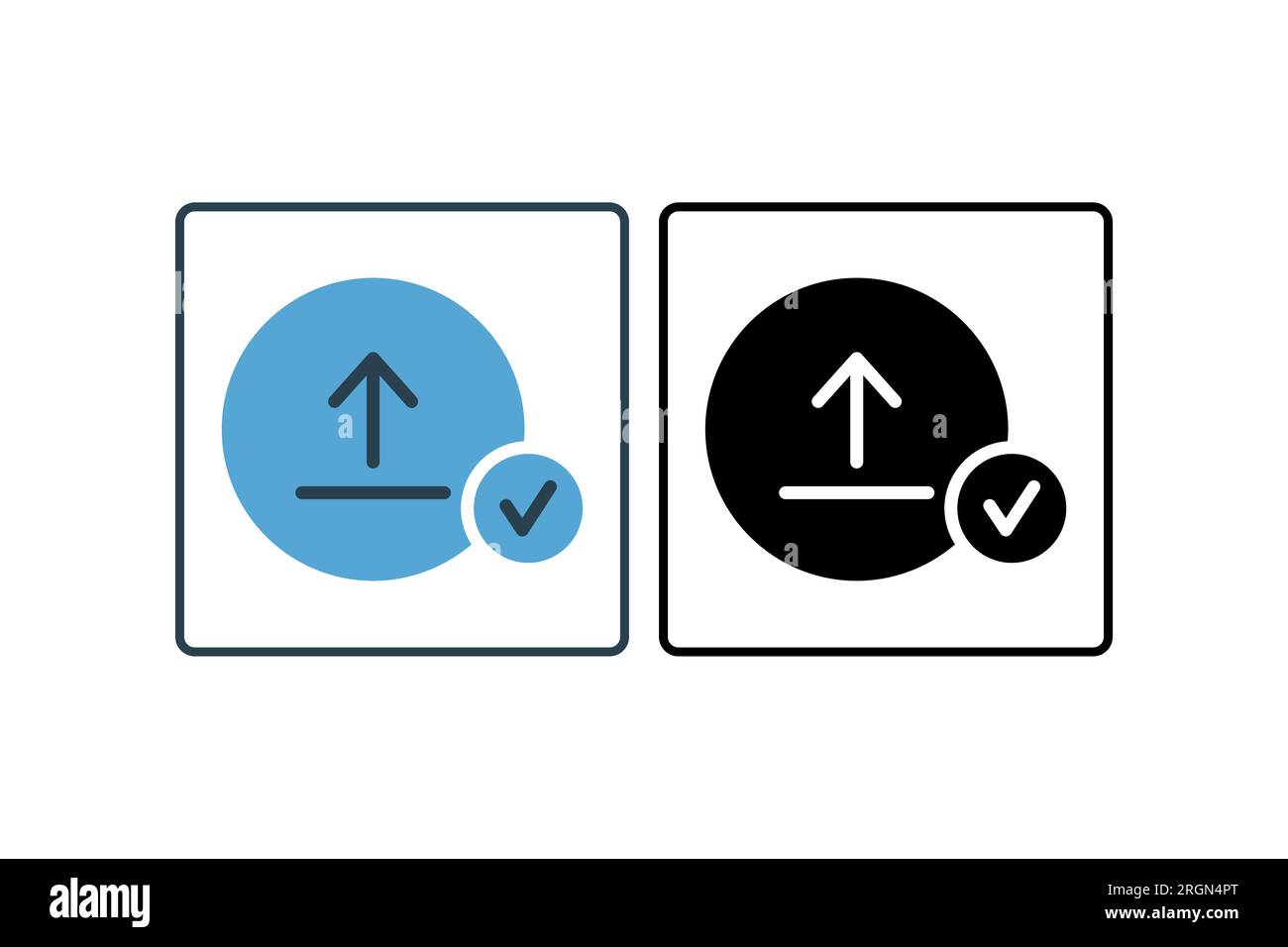 Upload Success Icon. suitable for web site design, app, user interfaces.solid icon style. Simple vector design editable Stock Vector