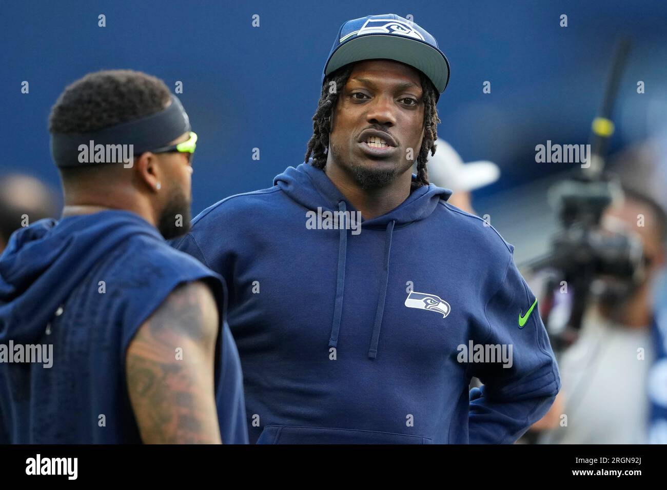 Seattle Seahawks safety Jamal Adams, left, and cornerback Riq Woolen ...