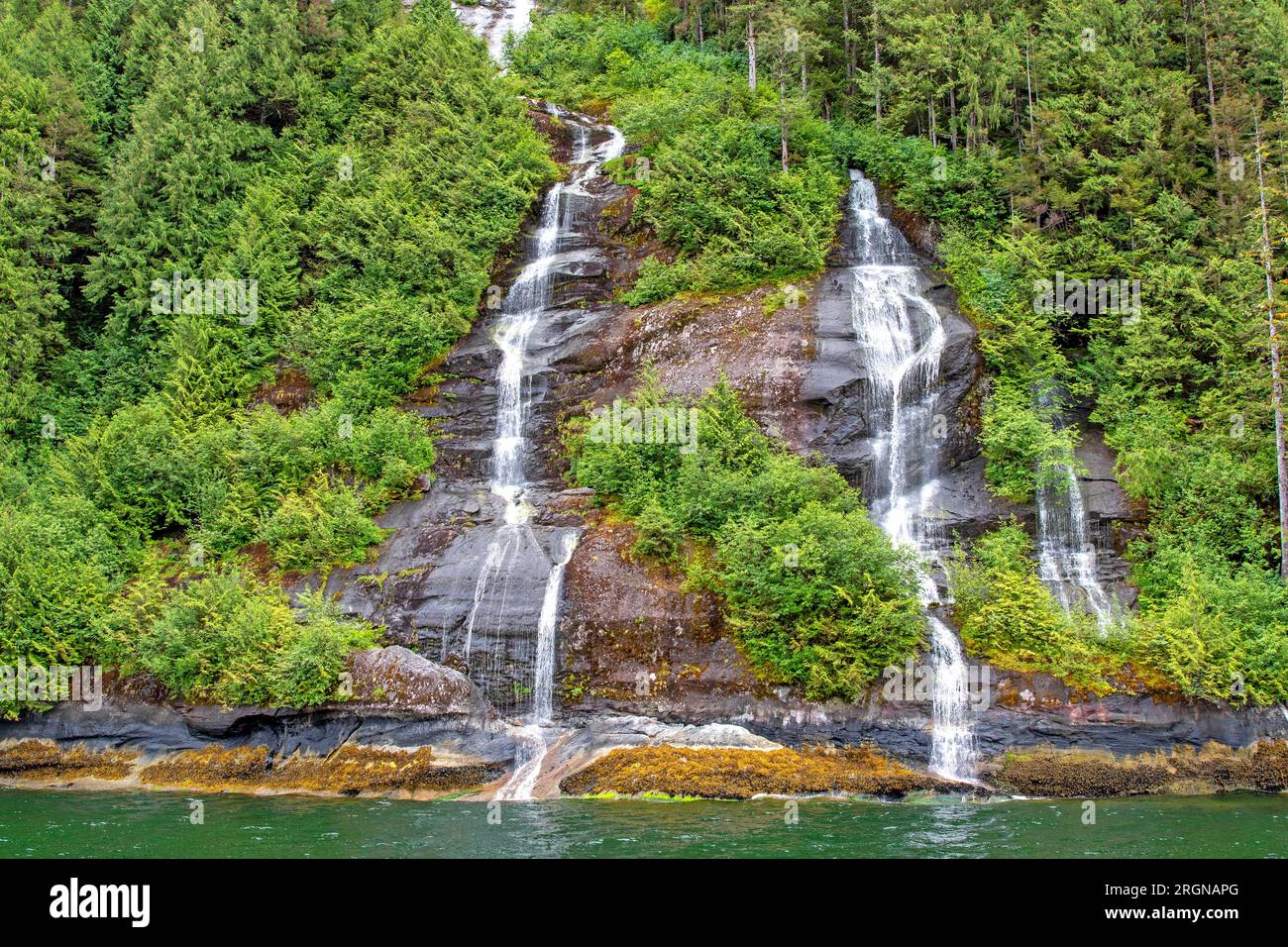 Waterfall in Misty Fjords National Monument Stock Photo
