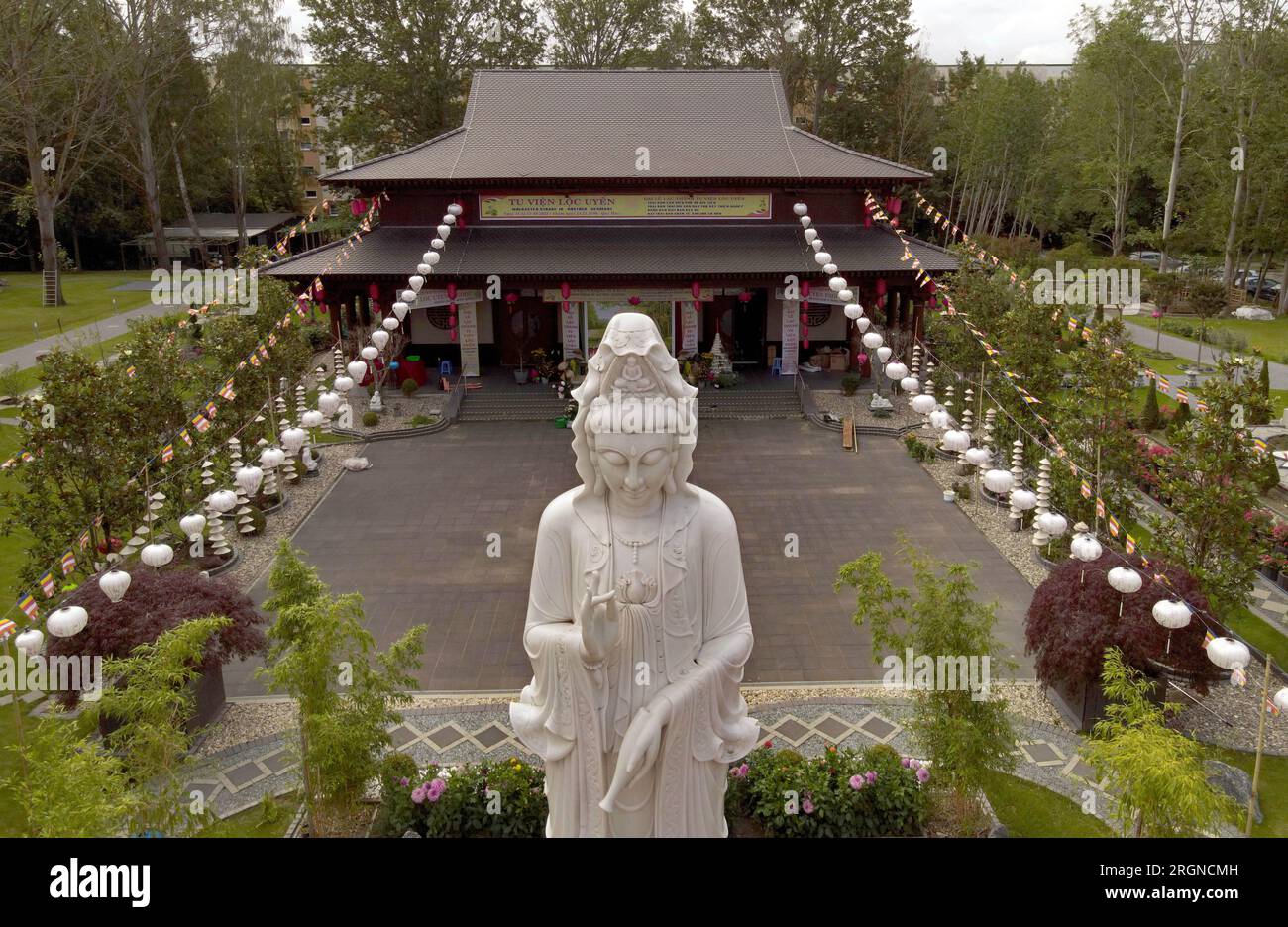 Rostock Lichtenhagen, Germany. 10th Aug, 2023. The Loc Uyen pagoda of the Buddhist Vietnamese