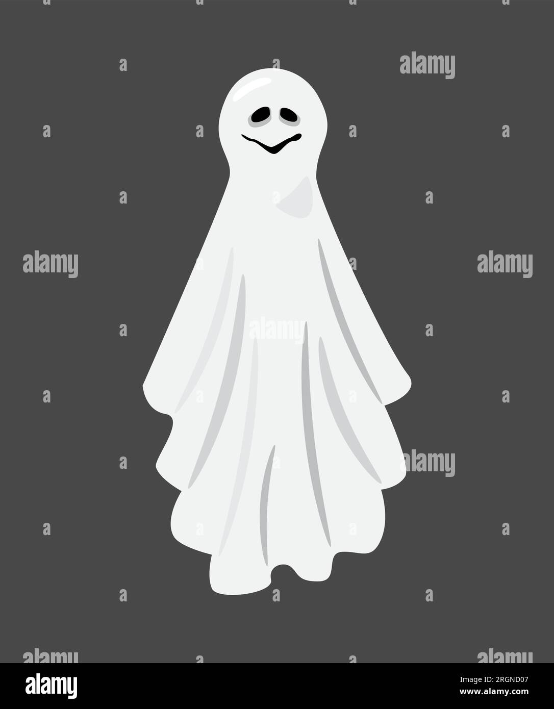 White cloth ghost . Halloween cartoon characters . Vector Stock Vector