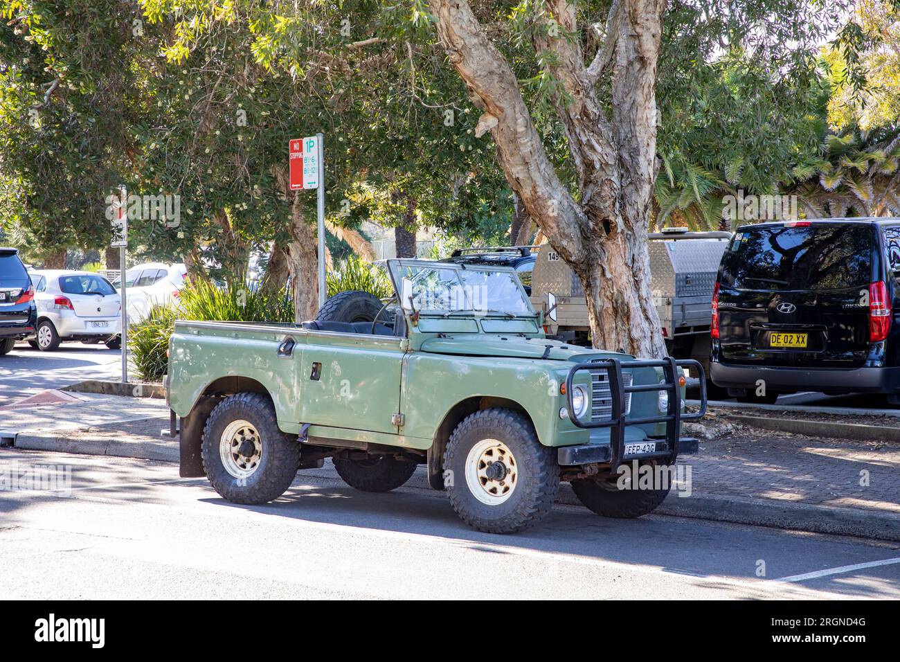 1972 Series 2 Land Rover Defender parked in Sydney Australia, right