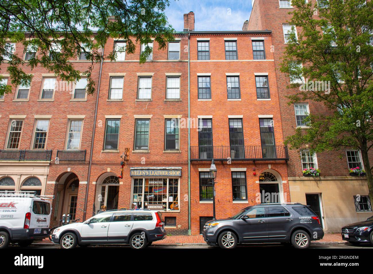 Historic commercial buildings on Charles Street between Revere St and